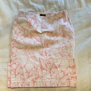 J. Crew Pink Floral Pencil Skirt
